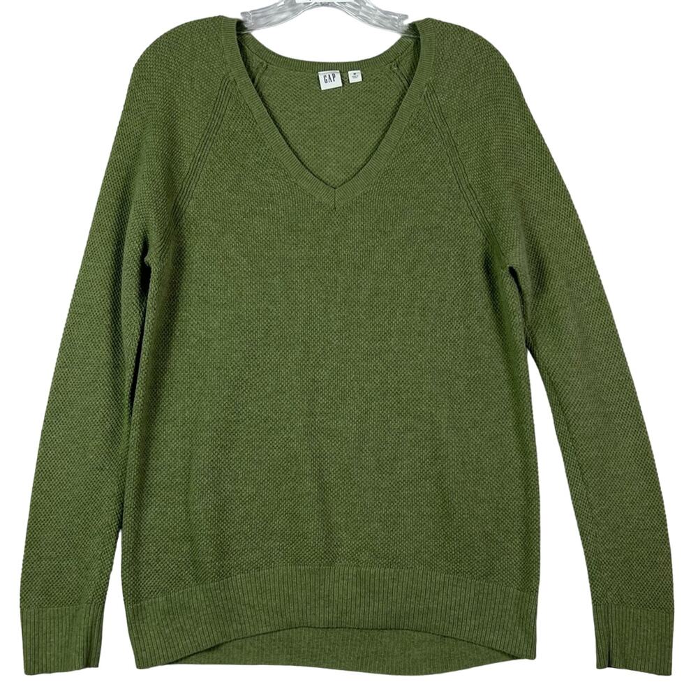 Gap Sweater Womens Medium Green Long Sleeve Knit